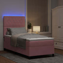 vidaXL LED Box Spring Ágy matracmal Rózsaszín 100 x 200 cm Bársony