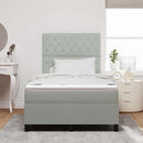 vidaXL LED Box Spring Ágy matracmal Világosszürke 120 x 190 cm Bársony