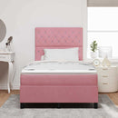 vidaXL LED Box Spring Ágy matracmal Rózsaszín 120 x 190 cm Bársony