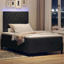 vidaXL LED Box Spring Ágy matracmal Fekete 120 x 200 cm Bársony