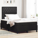 vidaXL LED Box Spring Ágy matracmal Fekete 120 x 200 cm Bársony