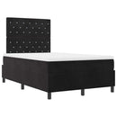 vidaXL LED Box Spring Ágy matracmal Fekete 120 x 200 cm Bársony