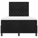 vidaXL LED Box Spring Ágy matracmal Fekete 120 x 200 cm Bársony