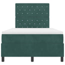 vidaXL Boxrugós ágy matracmal Sötétzöld 120 x 200 cm Bársony