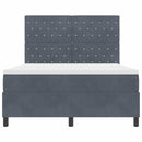 vidaXL Boxrugós ágy matracmal Sötétszürke 140 x 190 cm Bársony