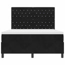 vidaXL LED Box Spring Ágy matracmal Fekete 140 x 200 cm Bársony