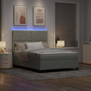 vidaXL LED Box Spring Ágy matracmal Világosszürke 160 x 200 cm Bársony