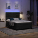 vidaXL LED Box Spring Ágy matracmal Fekete 160 x 200 cm Bársony