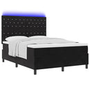 vidaXL LED Box Spring Ágy matracmal Fekete 160 x 200 cm Bársony