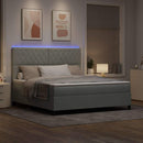 vidaXL LED Box Spring Ágy matracmal Világosszürke 180 x 200 cm Bársony