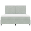 vidaXL Boxrugós ágy matracmal Világosszürke 180 x 200 cm Bársony