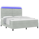 vidaXL Boxrugós ágy matracmal Világosszürke 180 x 200 cm Bársony