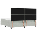vidaXL LED Box Spring Ágy matracmal Világosszürke 200 x 200 cm Bársony