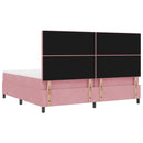 vidaXL LED Box Spring Ágy matracmal Rózsaszín 200 x 200 cm Bársony
