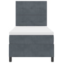 vidaXL Boxrugós ágy matracmal Sötétszürke 80 x 200 cm Bársony