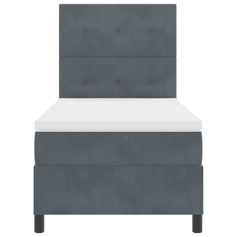 vidaXL Boxrugós ágy matracmal Sötétszürke 80 x 200 cm Bársony