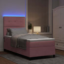 vidaXL LED Box Spring Ágy matracmal Rózsaszín 90 x 190 cm Bársony