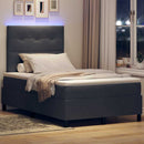 vidaXL LED Box Spring Ágy matracmal Sötétszürke 120 x 190 cm Bársony