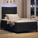vidaXL LED Box Spring Ágy fejtámlával Fekete 120 x 200 cm Bársony