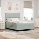 vidaXL Boxrugós ágy matracmal Világosszürke 160 x 200 cm Bársony