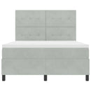 vidaXL Boxrugós ágy matracmal Világosszürke 160 x 200 cm Bársony