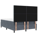 vidaXL LED Box Spring Ágy matracmal Sötétszürke 160 x 200 cm Bársony