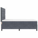 vidaXL LED Box Spring Ágy matracmal Sötétszürke 160 x 200 cm Bársony