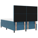 vidaXL LED Box Spring Ágy matracmal Sötét kék 160 x 200 cm Bársony