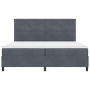 vidaXL Boxrugós ágy matracmal Sötétszürke 200 x 200 cm Bársony