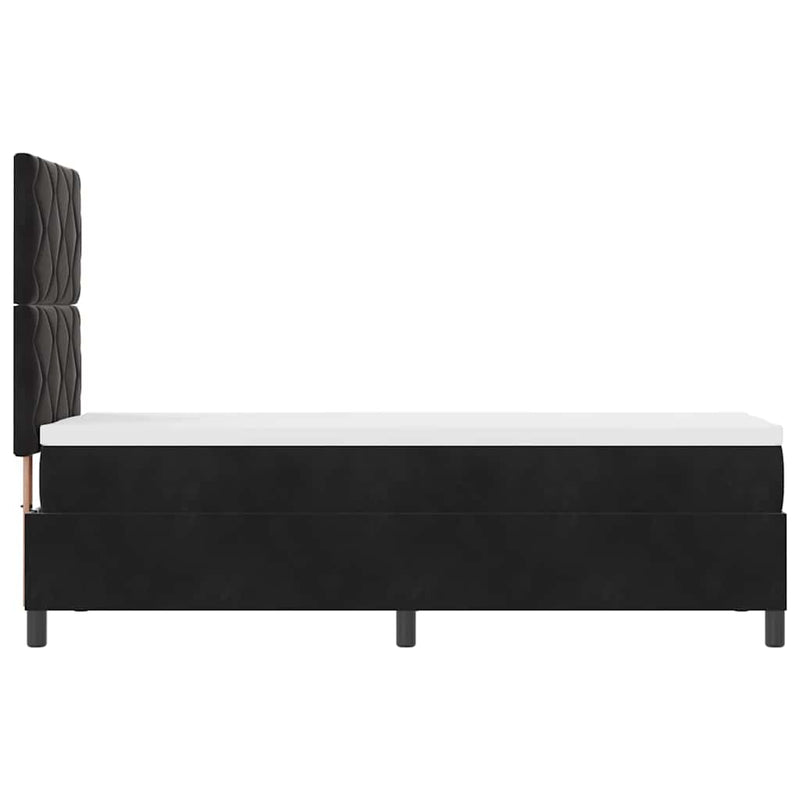 vidaXL Boxrugós ágy matracmal fejtámlával Fekete 80 x 200 cm Bársony