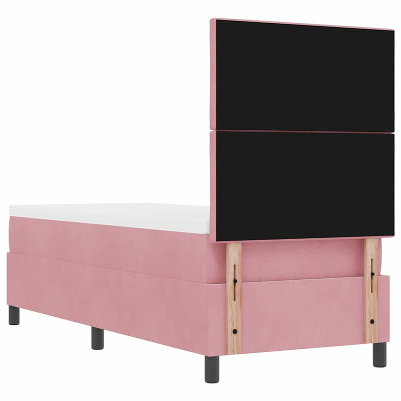 vidaXL Boxrugós ágy matracmal Rózsaszín 80 x 200 cm Bársony