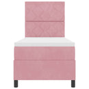 vidaXL Boxrugós ágy matracmal Rózsaszín 80 x 200 cm Bársony