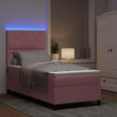 vidaXL LED Box Spring Ágy matracmal Rózsaszín 90 x 190 cm Bársony
