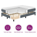 vidaXL LED Box Spring Ágy fejtámlával Sötétszürke 90 x 200 cm Bársony