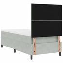 vidaXL LED Box Spring Ágy Világosszürke 100 x 200 cm Bársony
