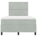 vidaXL Boxrugós ágy matracmal Világosszürke 120 x 190 cm Bársony