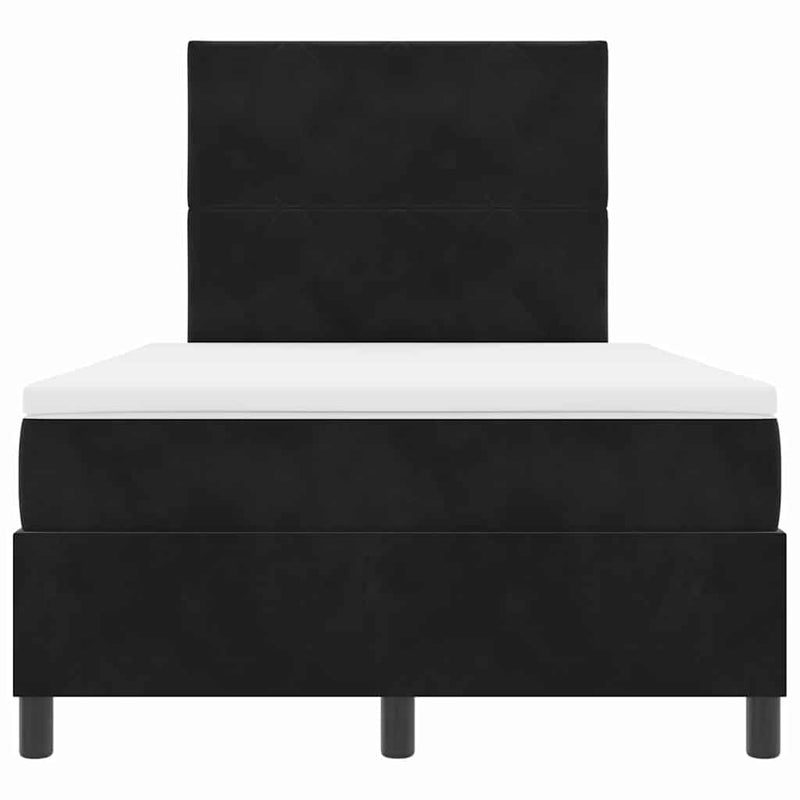 vidaXL LED Box Spring Ágy matracmal Fekete 120 x 190 cm szövet