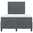 vidaXL Boxrugós ágy matracmal Sötétszürke 120 x 200 cm Bársony