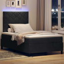 vidaXL LED Box Spring Ágy fejtámlával Fekete 120 x 200 cm Bársony