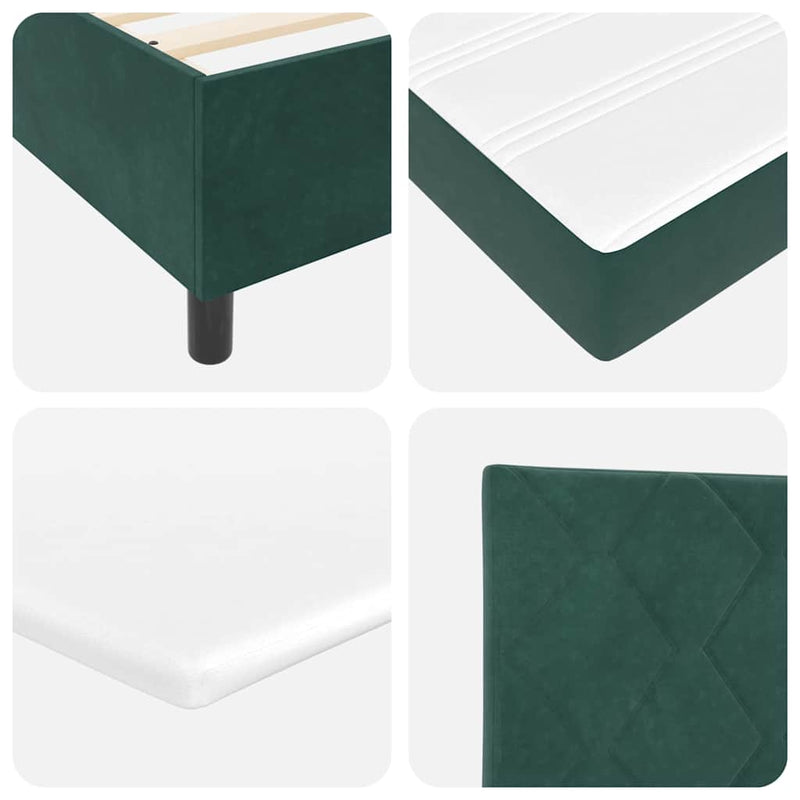 vidaXL Boxrugós ágy matracmal Sötétzöld 120 x 200 cm Bársony