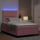 vidaXL LED Box Spring Ágy fejtámlával Rózsaszín 120 x 200 cm Bársony
