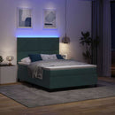 vidaXL LED Box Spring Ágy fejtámlával Sötétzöld 160 x 200 cm Bársony