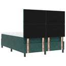 vidaXL LED Box Spring Ágy fejtámlával Sötétzöld 160 x 200 cm Bársony