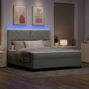 vidaXL LED Box Spring Ágy Világosszürke 180 x 200 cm Bársony