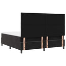 vidaXL LED Box Spring Ágy fejtámlával Fekete 180 x 200 cm Bársony
