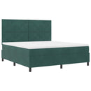 vidaXL LED Box Spring Ágy fejtámlával Sötétzöld 180 x 200 cm Bársony