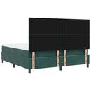 vidaXL LED Box Spring Ágy fejtámlával Sötétzöld 180 x 200 cm Bársony