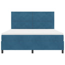 vidaXL Boxrugós ágy matracmal Sötétkék 180 x 200 cm Bársony