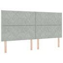 vidaXL Boxrugós ágy matracmal Világosszürke 200 x 200 cm Bársony