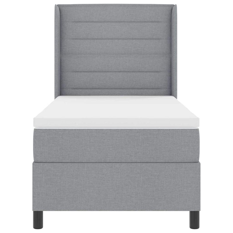 vidaXL Boxrugós ágy matracmal Világosszürke 80 x 200 cm szövet